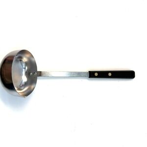 Ekco Forge Cutlery Ladle approx. 11" w/ black handle spout Vintage Soup Gravy